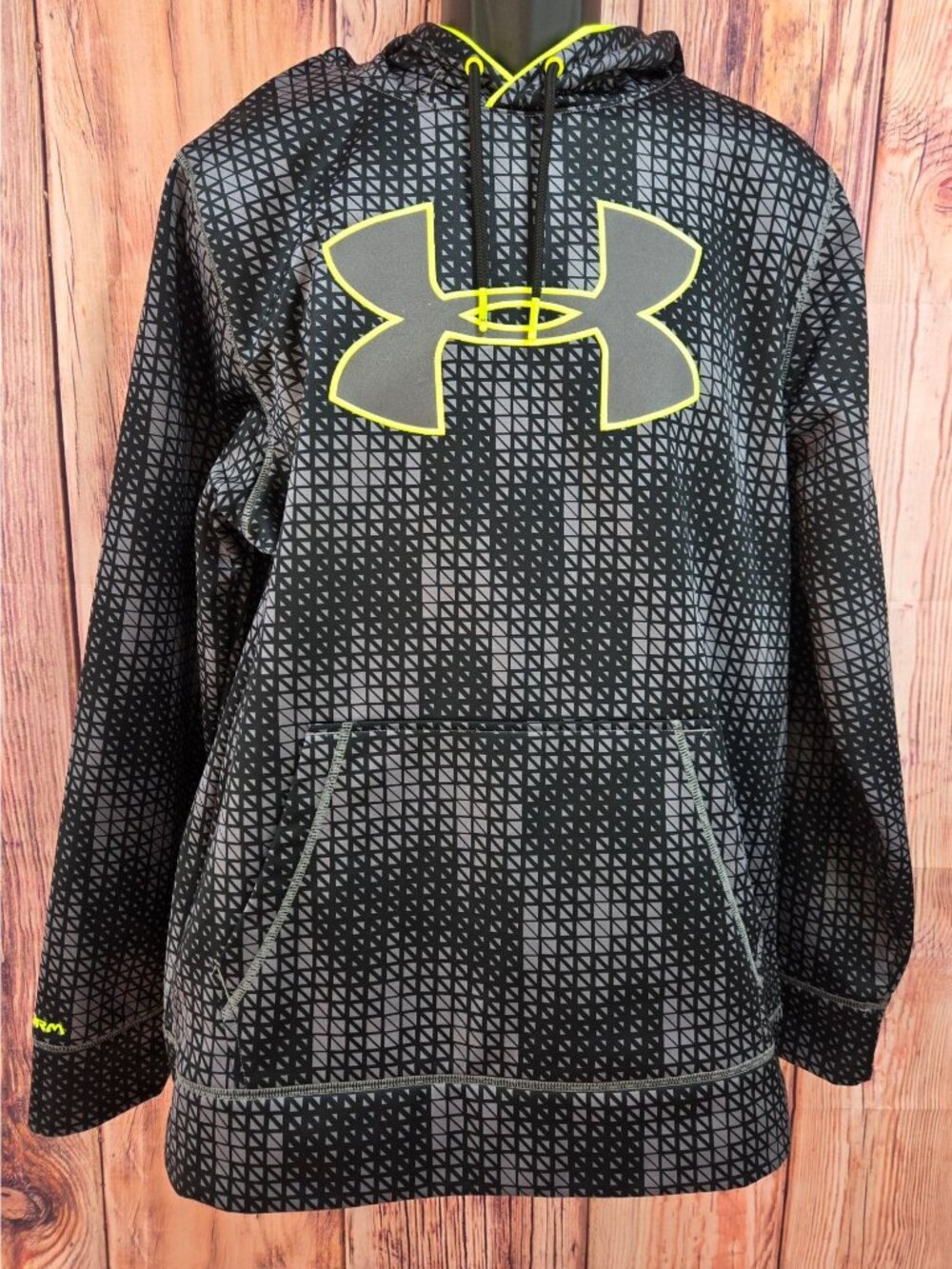 Under Armour Mens Loose Fit Black Digi-Camo Hoodie Size Large